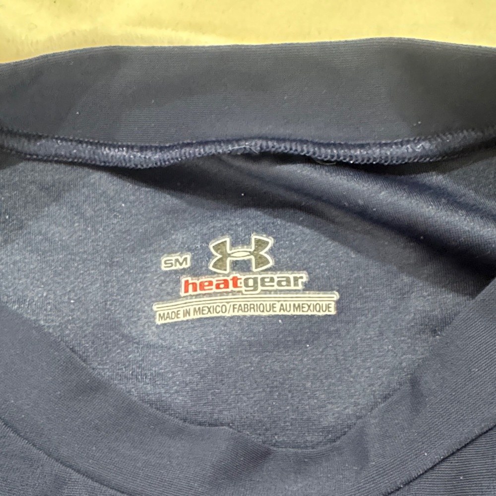 Under Armour Dark Blue Crew Neck Compression Tee - Picture 2 of 4